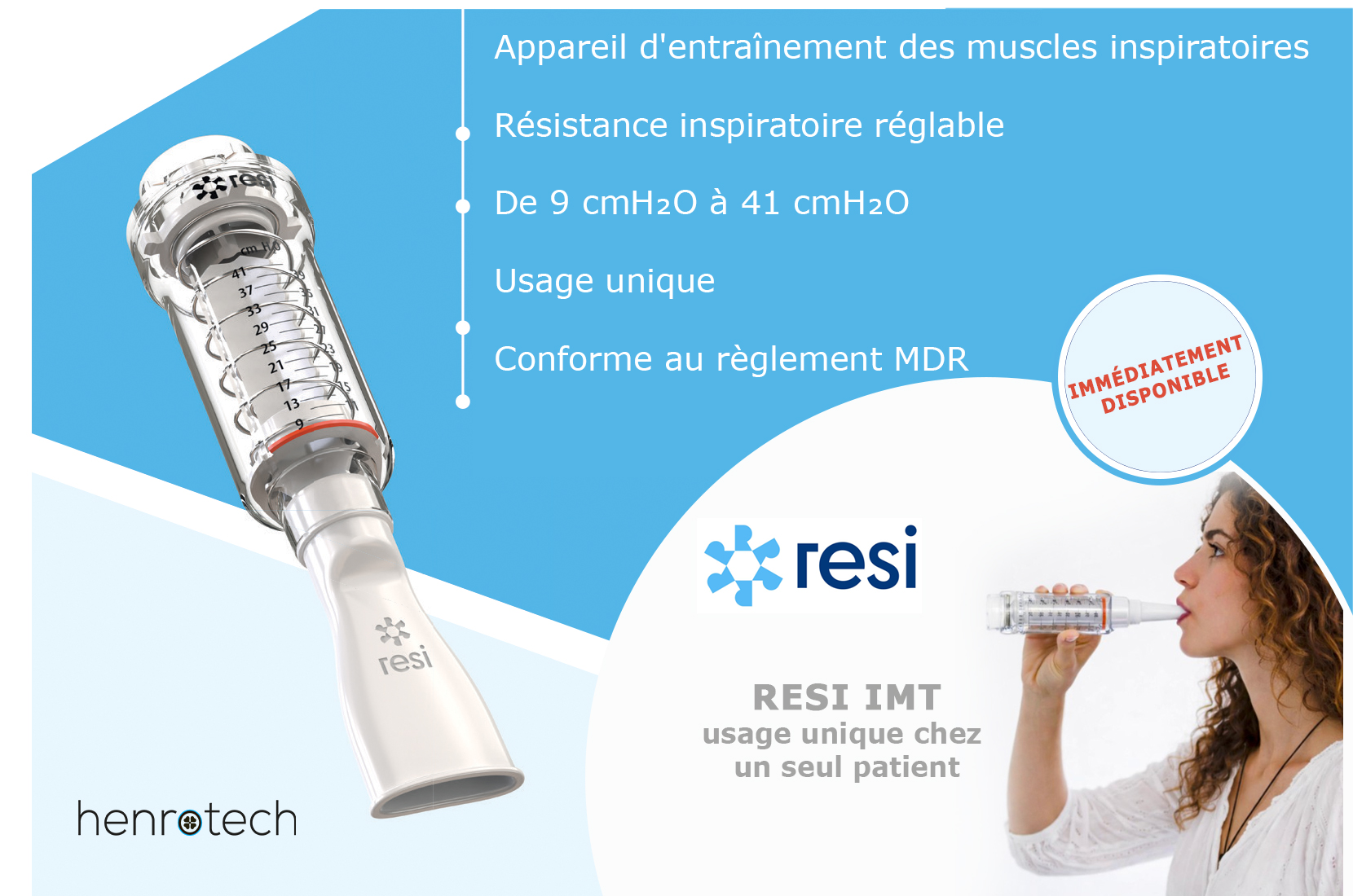 Entraîneur musculaire inspiratoire Resi IMT - usage unique