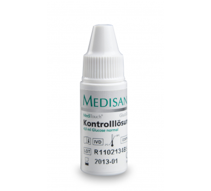 Flesje controlevloeistof voor uw Medisana MediTouch, MediTouch teststrips, GlucoDock of GlucoDock teststrips.