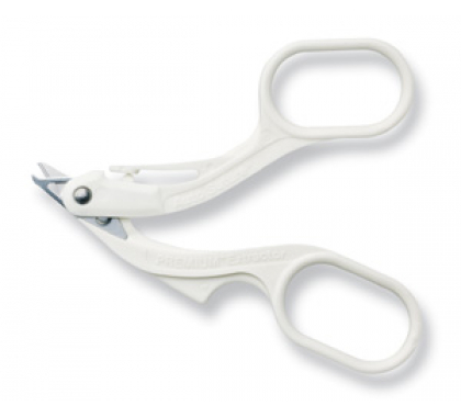 Plastic staple remover with metal tips