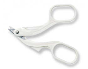 Plastic staple remover with metal tips